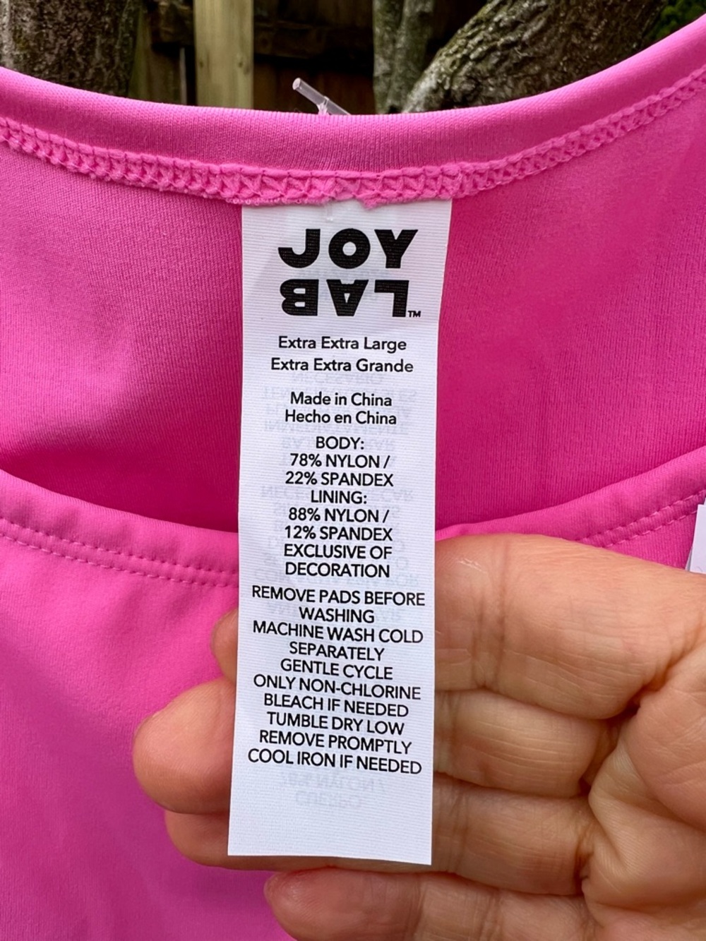 NWT Joy Lab Barbie Pink XXL athletic crop top yoga long sleeve off-shoulder - Picture 12 of 15
